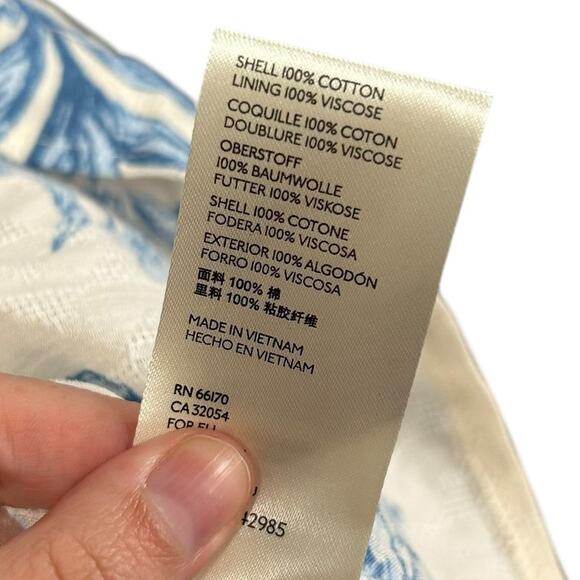 Free People Blue White Floral Tea Combo Sunbaked Swing Mini Dress Womens Medium - Picture 6 of 7